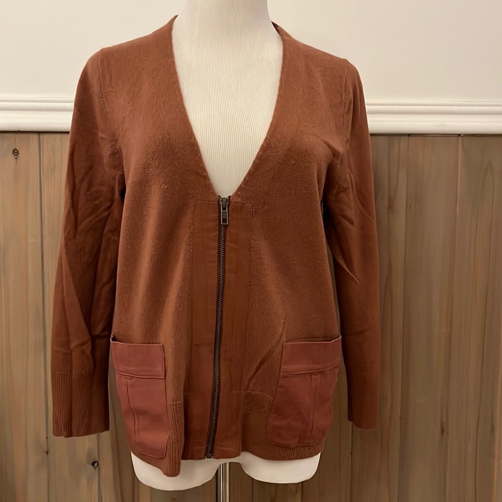 J. Crew 100% Italian cashmere zipped up cardigan L